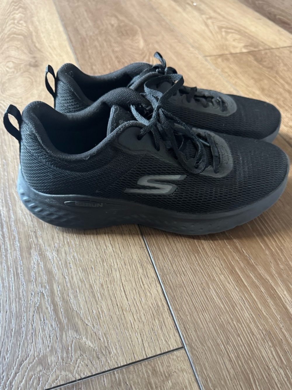 Skechers Go Run Black Slip-On Athletic Sneakers